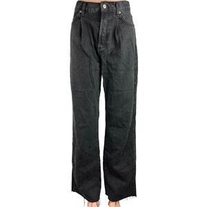 MNG Denim Women's Black High Rise Cut Off Hem Straight Leg Denim Jeans Size 4